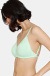 Zivame Beautiful Basics Double Layered Non Wired Full Coverage Backless Bra - Green Ash — thumbnail 5